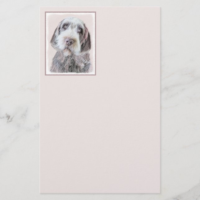 Wirehaired Pointing Griffon Painting - Dog Art Stationery (Front)