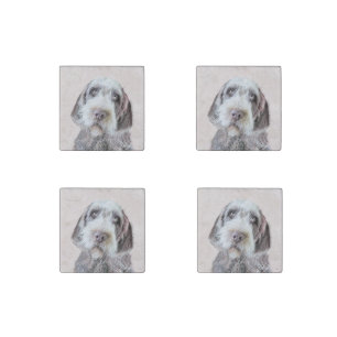 Wirehaired Pointing Griffon Painting - Dog Art Stone Magnet