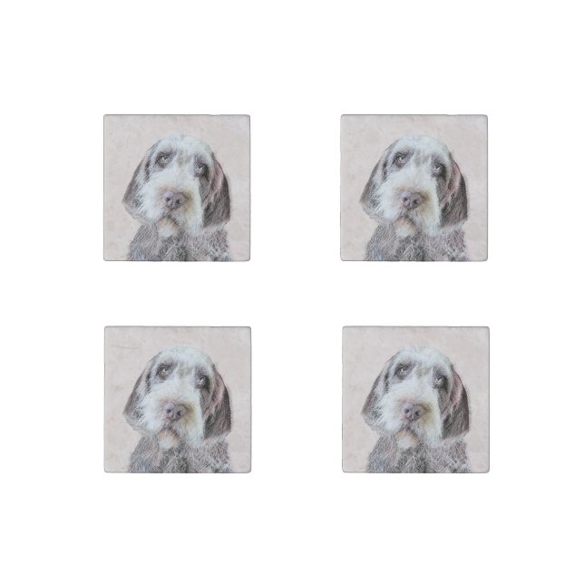 Wirehaired Pointing Griffon Painting - Dog Art Stone Magnet (Front)