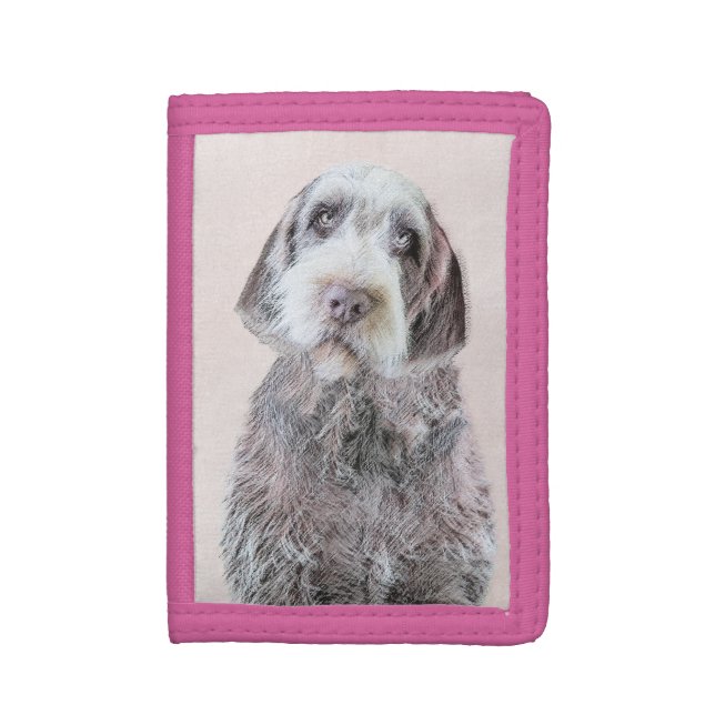 Wirehaired Pointing Griffon Painting - Dog Art Tri-fold Wallet (Front Vertical)