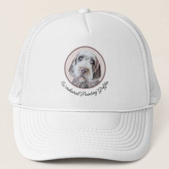 Wirehaired Pointing Griffon Painting - Dog Art Trucker Hat (Front)