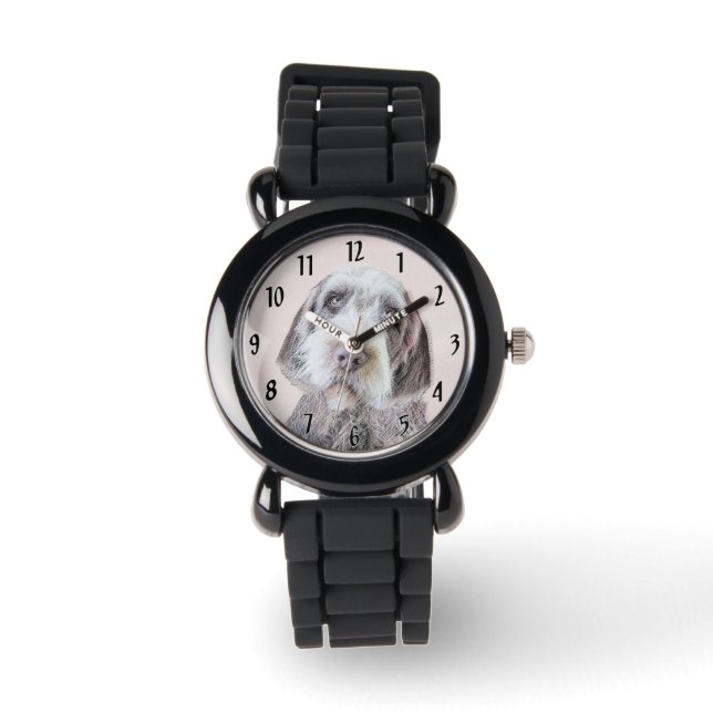 Wirehaired Pointing Griffon Painting - Dog Art Watch (Front)