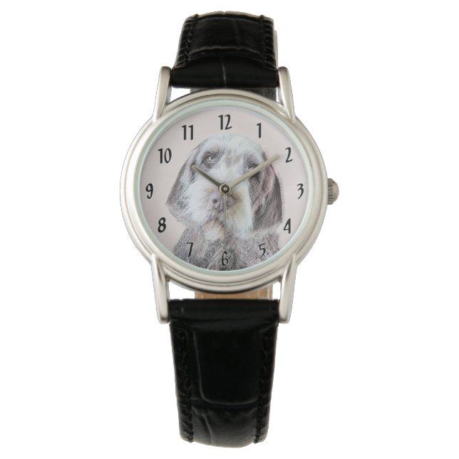 Wirehaired Pointing Griffon Painting - Dog Art Watch (Front)