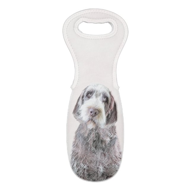 Wirehaired Pointing Griffon Painting - Dog Art Wine Bag (Front Flat)