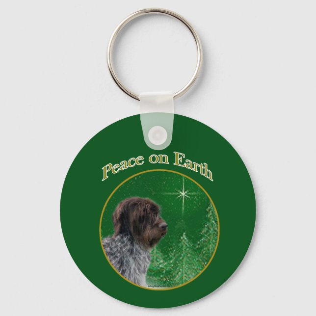 Wirehaired Pointing Griffon Peace Keychain (Front)