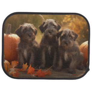 Wirehaired Pointing Griffon Puppy Autumn Car Floor Mat