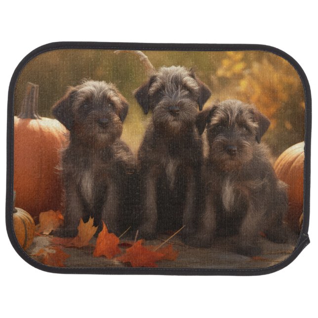 Wirehaired Pointing Griffon Puppy Autumn Car Floor Mat (Rear)