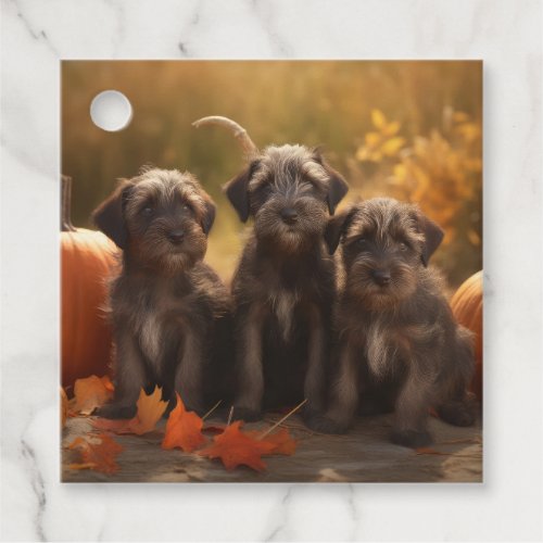 Wirehaired Pointing Griffon Puppy Autumn Favor Tags