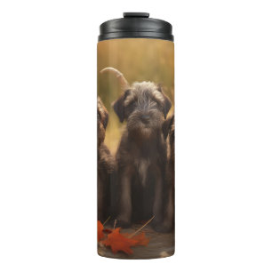 Wirehaired Pointing Griffon Puppy Autumn Thermal Tumbler