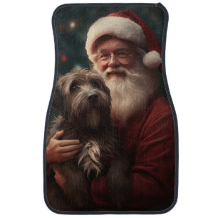 Wirehaired Pointing Griffon Santa Claus Christmas Car Floor Mat