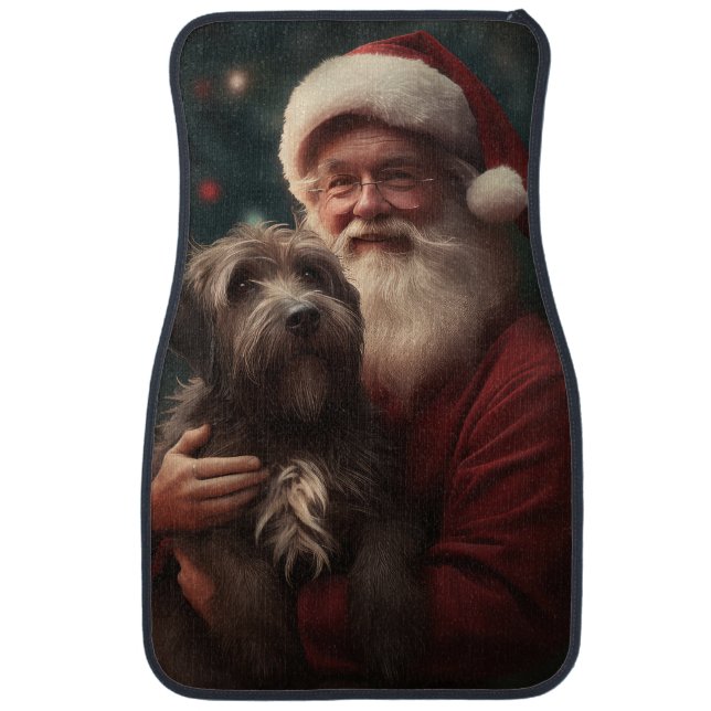 Wirehaired Pointing Griffon Santa Claus Christmas Car Floor Mat (Front)