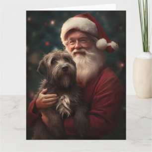 Wirehaired Pointing Griffon Santa Claus Christmas Card