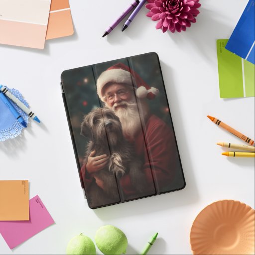 Wirehaired Pointing Griffon Santa Claus Christmas iPad Air Cover