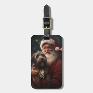 Wirehaired Pointing Griffon Santa Claus Christmas Luggage Tag