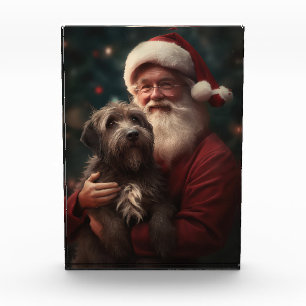 Wirehaired Pointing Griffon Santa Claus Christmas Photo Block