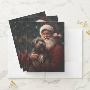Wirehaired Pointing Griffon Santa Claus Christmas Pocket Folder