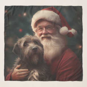 Wirehaired Pointing Griffon Santa Claus Christmas Scarf