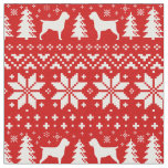 Wirehaired Pointing Griffon Silhouettes Christmas Fabric