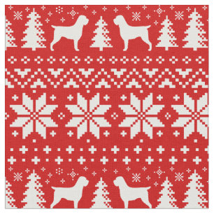 Wirehaired Pointing Griffon Silhouettes Christmas Fabric