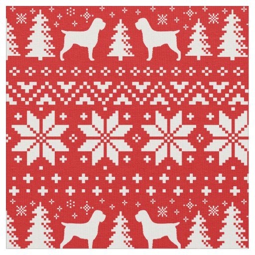 Wirehaired Pointing Griffon Silhouettes Christmas Fabric