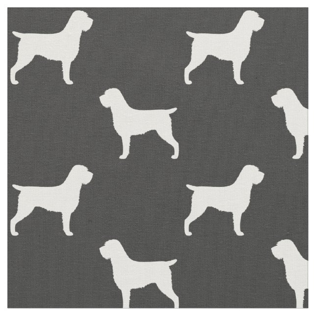 Wirehaired Pointing Griffon Silhouettes Patterned Fabric (Close Up)