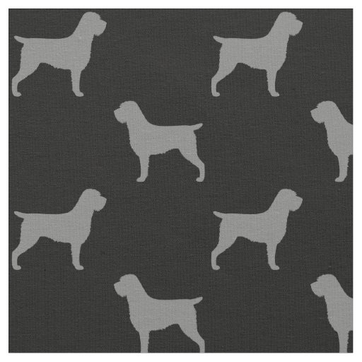 Wirehaired Pointing Griffon Silhouettes Patterned Fabric