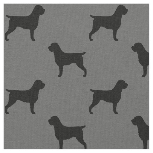 Wirehaired Pointing Griffon Silhouettes Patterned Fabric