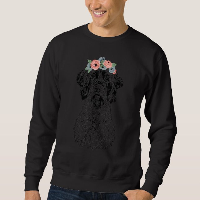 Wirehaired Pointing Griffon With Floral Headband G Sweatshirt (Front)