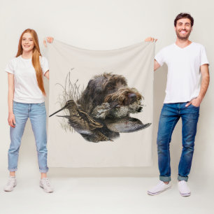 Wirehaired Pointing Griffon , Woodcock hunting Fleece Blanket