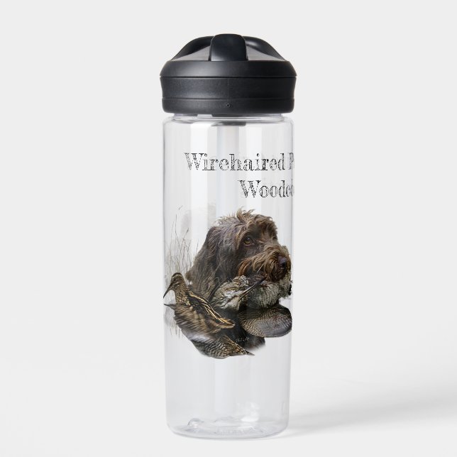 Wirehaired Pointing Griffon , Woodcock hunting  Water Bottle (Front)