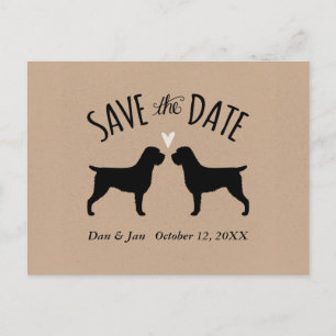 Wirehaired Pointing Griffons Wedding Save the Date Announcement Postcard