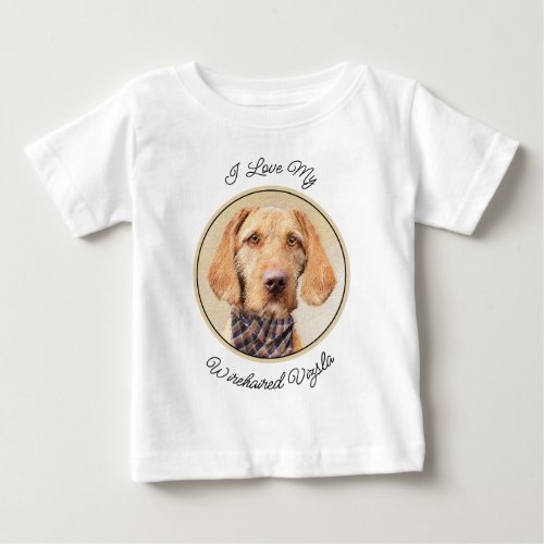 Wirehaired Vizsla Painting _ Cute Original Dog Art Baby T_Shirt