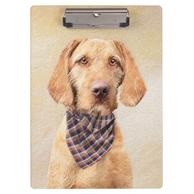 Wirehaired Vizsla Painting - Cute Original Dog Art Clipboard (Front)