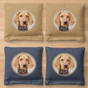 Wirehaired Vizsla Painting - Cute Original Dog Art Cornhole Bags