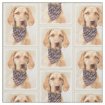 Wirehaired Vizsla Painting - Cute Original Dog Art Fabric