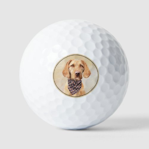 Wirehaired Vizsla Painting _ Cute Original Dog Art Golf Balls