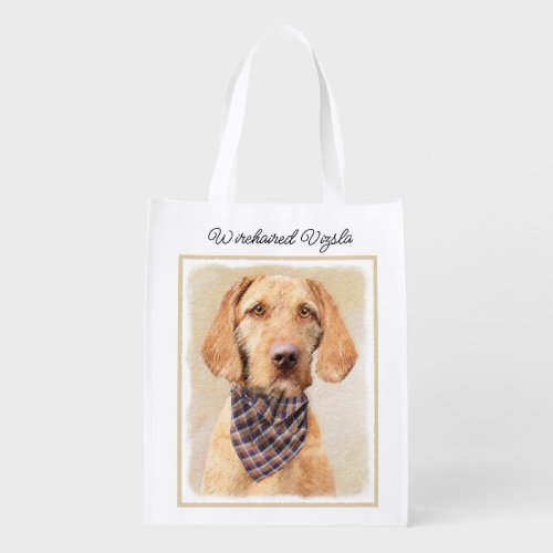 Wirehaired Vizsla Painting _ Cute Original Dog Art Grocery Bag