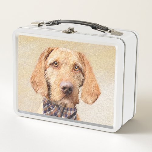 Wirehaired Vizsla Painting _ Cute Original Dog Art Metal Lunch Box