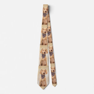 Wirehaired Vizsla Painting - Cute Original Dog Art Neck Tie