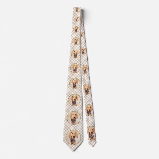 Wirehaired Vizsla Painting - Cute Original Dog Art Neck Tie (Front)