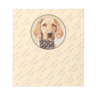 Wirehaired Vizsla Painting - Cute Original Dog Art Notepad