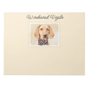 Wirehaired Vizsla Painting - Cute Original Dog Art Notepad