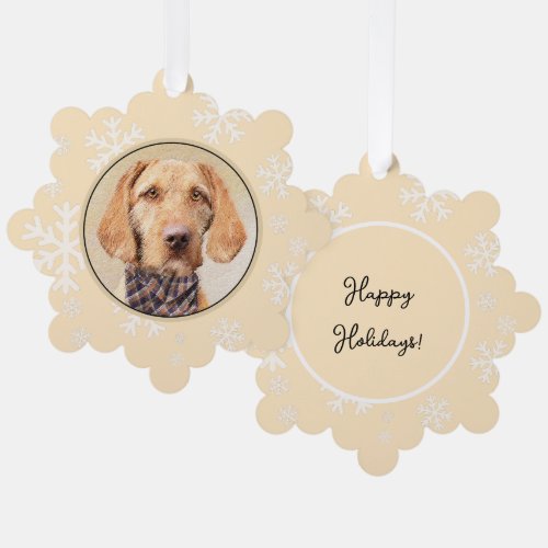 Wirehaired Vizsla Painting _ Cute Original Dog Art Ornament Card