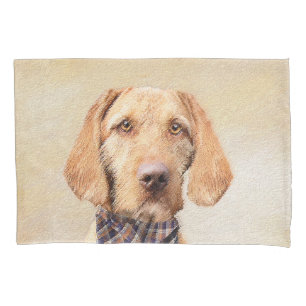 Wirehaired Vizsla Painting - Cute Original Dog Art Pillow Case
