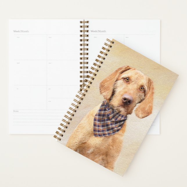 Wirehaired Vizsla Painting - Cute Original Dog Art Planner (Display)
