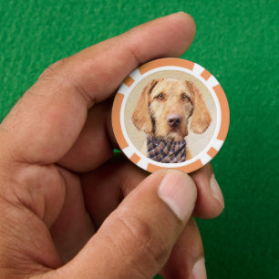 Wirehaired Vizsla Painting - Cute Original Dog Art Poker Chips