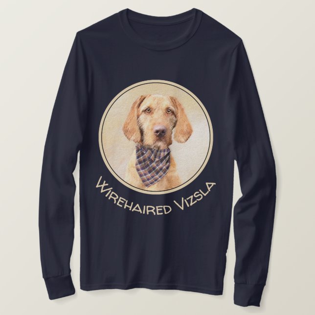 Wirehaired Vizsla Painting - Cute Original Dog Art T-Shirt (Design Front)