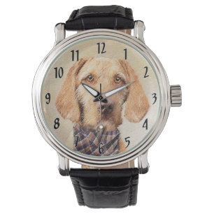 Wirehaired Vizsla Painting - Cute Original Dog Art Watch