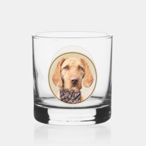 Wirehaired Vizsla Painting _ Cute Original Dog Art Whiskey Glass