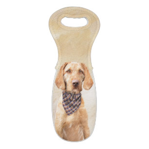 Wirehaired Vizsla Painting - Cute Original Dog Art Wine Bag